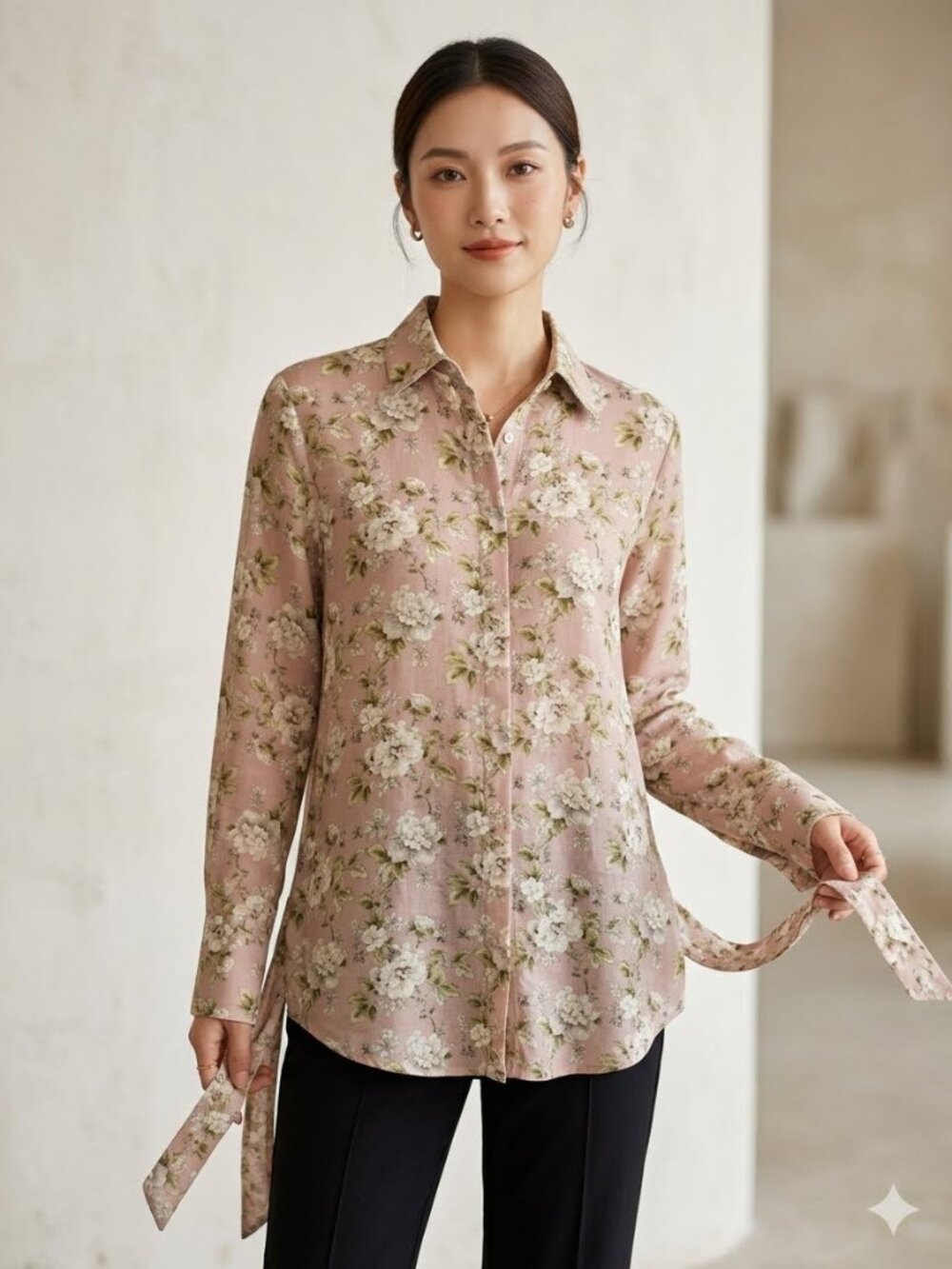 Robert Rodriguez Floral Cotton Silk Open Back Blouse Size 2 Cottagecore